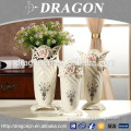 High quality white restaurant ceramic long flower vase